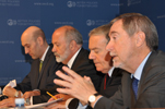 (L-R) US Nuclear Regulatory Commission Chairman Gregory Jaczko, Her Majesty's Chief Inspector of Nuclear Installations Mike Weightman (UK), Autorité de sûreté nucléaire (ASN, France) Chairman André-Claude Lacoste, OECD Nuclear Energy Agency (NEA) Director-General Luis Echávarri