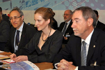 French Minister for Ecology, Sustainable Development, Transport and Housing Nathalie Kosciusko-Morizet (center), OECD Nuclear Energy Agency (NEA) Director-General Luis Echávarri (right) and French Atomic Energy Commission (AEC) Chairman Bernard Bigot (left)